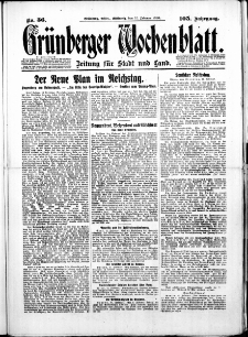 Grünberger Wochenblatt: Zeitung für Stadt und Land, No.36. ( 12. Februar 1930 )