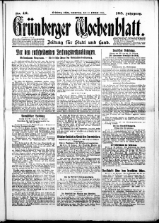 Grünberger Wochenblatt: Zeitung für Stadt und Land, No.49. ( 27. Februar 1930 )