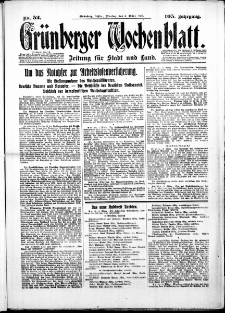 Grünberger Wochenblatt: Zeitung für Stadt und Land, No.52. ( 3. März 1930 )