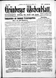 Grünberger Wochenblatt: Zeitung für Stadt und Land, No.65. ( 18. März 1930 )