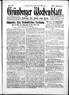 Grünberger Wochenblatt: Zeitung für Stadt und Land, No.71. ( 25. März 1930 )