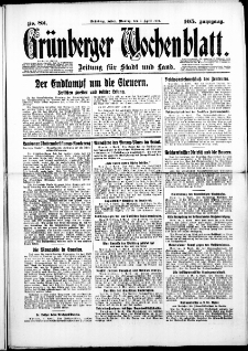 Grünberger Wochenblatt: Zeitung für Stadt und Land, No. 82. ( 7. April 1930 )