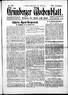 Grünberger Wochenblatt: Zeitung für Stadt und Land, No. 83. ( 8. April 1930 )