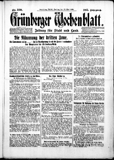 Grünberger Wochenblatt: Zeitung für Stadt und Land, No. 120. ( 23. Mai 1930 )