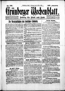 Grünberger Wochenblatt: Zeitung für Stadt und Land, No. 122. ( 26. Mai 1930 )