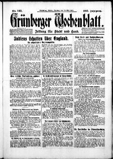 Gr&uuml;nberger Wochenblatt: Zeitung f&uuml;r Stadt und Land, No. 125. ( 30. Mai 1930 )