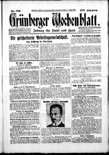 Grünberger Wochenblatt: Zeitung für Stadt und Land, No. 126. ( 31. Mai / 1. Juni 1930 )