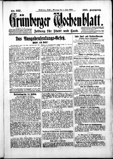 Grünberger Wochenblatt: Zeitung für Stadt und Land, No. 127. ( 2. Juni 1930 )