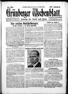 Grünberger Wochenblatt: Zeitung für Stadt und Land, No. 134. ( 11. Juni 1930 )