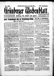 Grünberger Wochenblatt: Zeitung für Stadt und Land, No. 136. ( 13. Juni 1930 )