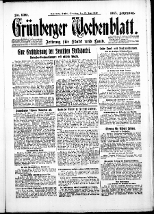Grünberger Wochenblatt: Zeitung für Stadt und Land, No. 139. ( 17. Juni 1930 )
