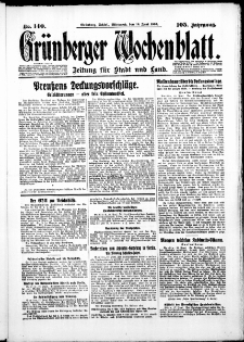 Grünberger Wochenblatt: Zeitung für Stadt und Land, No. 140. ( 18. Juni 1930 )