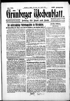 Grünberger Wochenblatt: Zeitung für Stadt und Land, No. 151. ( 1. Juli 1930 )