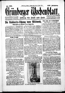 Grünberger Wochenblatt: Zeitung für Stadt und Land, No. 153. ( 3. Juli 1930 )