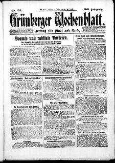 Grünberger Wochenblatt: Zeitung für Stadt und Land, No. 154. ( 4. Juli 1930 )
