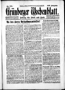 Grünberger Wochenblatt: Zeitung für Stadt und Land, No. 155. ( 5./ 6. Juli 1930 )