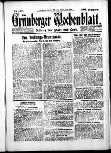 Grünberger Wochenblatt: Zeitung für Stadt und Land, No. 157. ( 8. Juli 1930 )