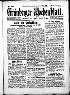 Grünberger Wochenblatt: Zeitung für Stadt und Land, No. 161. ( 12./ 13. Juli 1930 )