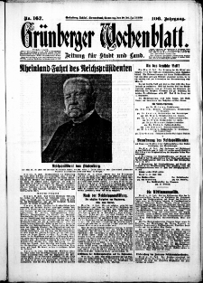 Grünberger Wochenblatt: Zeitung für Stadt und Land, No. 167. ( 19./ 20. Juli 1930 )
