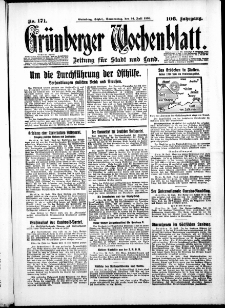 Grünberger Wochenblatt: Zeitung für Stadt und Land, No. 171. ( 24. Juli 1930 )
