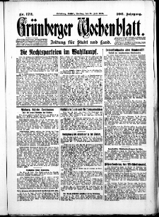 Grünberger Wochenblatt: Zeitung für Stadt und Land, No. 172. ( 25. Juli 1930 )