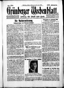 Grünberger Wochenblatt: Zeitung für Stadt und Land, No. 174. ( 28. Juli 1930 )