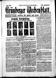 Grünberger Wochenblatt: Zeitung für Stadt und Land, No. 175. ( 29. Juli 1930 )