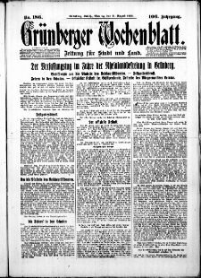 Grünberger Wochenblatt: Zeitung für Stadt und Land, No. 186. ( 11. August 1930 )