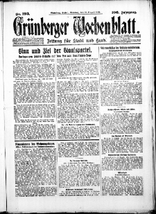 Grünberger Wochenblatt: Zeitung für Stadt und Land, No. 193. ( 19. August 1930 )