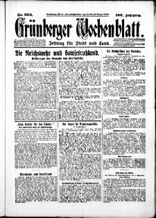 Grünberger Wochenblatt: Zeitung für Stadt und Land, No. 203. ( 30./31. August 1930 )