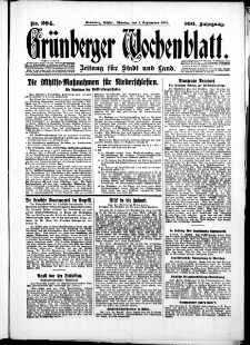 Grünberger Wochenblatt: Zeitung für Stadt und Land, No. 204. ( 1. September 1930 )