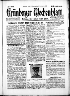 Grünberger Wochenblatt: Zeitung für Stadt und Land, No. 205. ( 2. September 1930 )