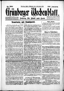 Grünberger Wochenblatt: Zeitung für Stadt und Land, No. 206. ( 3. September 1930 )