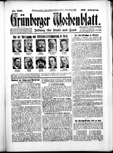 Grünberger Wochenblatt: Zeitung für Stadt und Land, No. 209. ( 6./7. September 1930 )