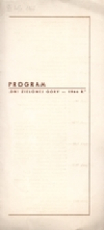 Program "Dni Zielonej Góry - 1966 r."