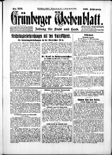 Grünberger Wochenblatt: Zeitung für Stadt und Land, No. 219. ( 18. September 1930 )