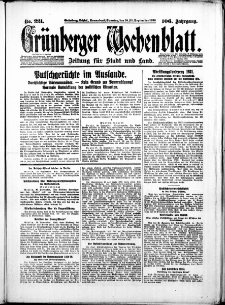 Grünberger Wochenblatt: Zeitung für Stadt und Land, No. 221. ( 20./ 21. September 1930 )