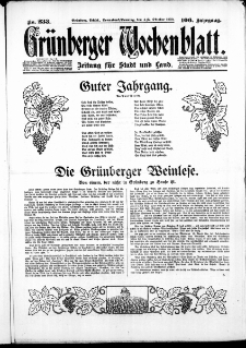 Grünberger Wochenblatt: Zeitung für Stadt und Land, No. 233. ( 4./ 5. Oktober 1930 )