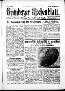 Grünberger Wochenblatt: Zeitung für Stadt und Land, No. 234. ( 6. Oktober 1930 )