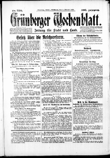 Grünberger Wochenblatt: Zeitung für Stadt und Land, No. 236. ( 8. Oktober 1930 )