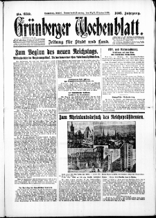 Grünberger Wochenblatt: Zeitung für Stadt und Land, No. 239. ( 11./ 12. Oktober 1930 )