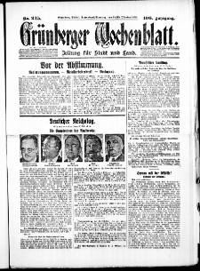 Grünberger Wochenblatt: Zeitung für Stadt und Land, No. 245. ( 18./ 19. Oktober 1930 )