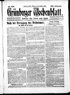 Grünberger Wochenblatt: Zeitung für Stadt und Land, No. 246. ( 20. Oktober 1930 )