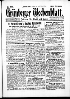 Grünberger Wochenblatt: Zeitung für Stadt und Land, No. 250. ( 24. Oktober 1930 )