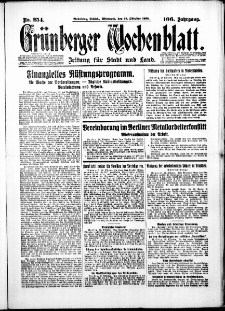 Grünberger Wochenblatt: Zeitung für Stadt und Land, No. 254. ( 29. Oktober 1930 )