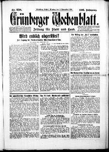 Grünberger Wochenblatt: Zeitung für Stadt und Land, No. 258. ( 3. November 1930 )