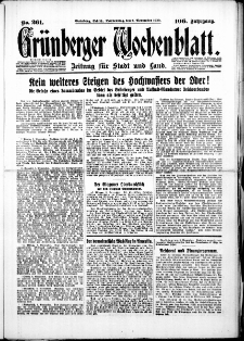 Grünberger Wochenblatt: Zeitung für Stadt und Land, No. 261. ( 6. November 1930 )