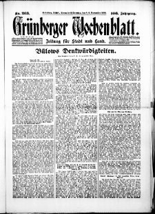Grünberger Wochenblatt: Zeitung für Stadt und Land, No. 263. ( 8./ 9. November 1930 )