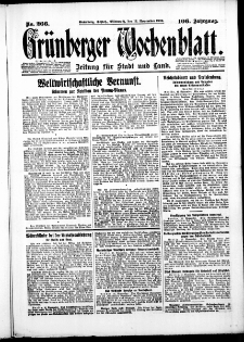 Grünberger Wochenblatt: Zeitung für Stadt und Land, No. 266. ( 12. November 1930 )