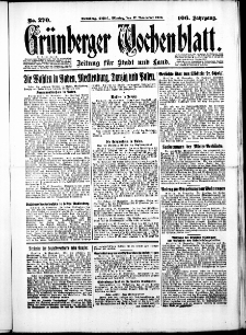 Grünberger Wochenblatt: Zeitung für Stadt und Land, No. 270. ( 17. November 1930 )